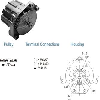 ALTERNADOR 24V 45A VOLVO N10 N12 B10 B58 9120080088